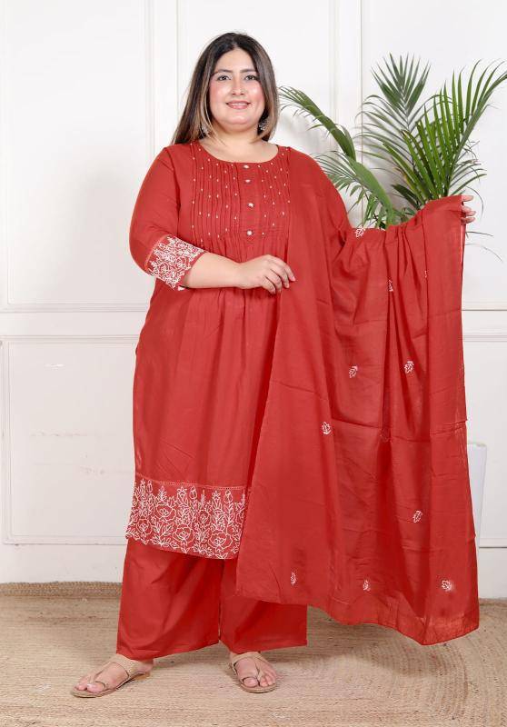Janni plus size 3pcs cotton Designer Kurtis wholesale in Surat