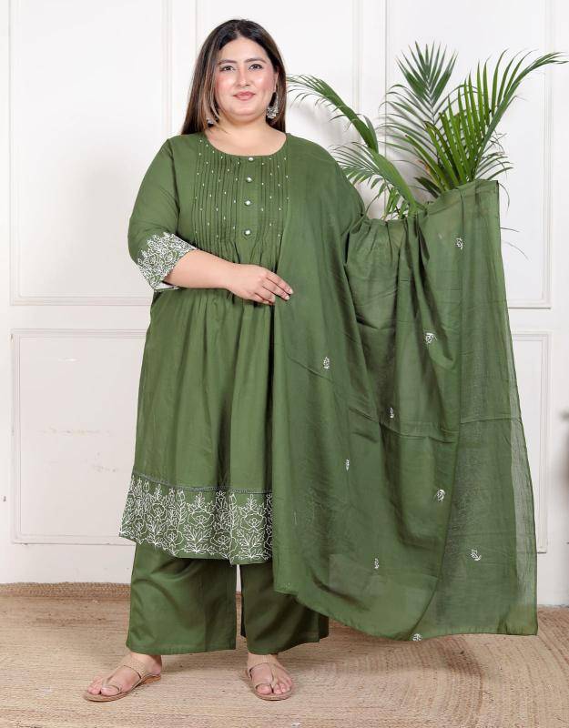 Janni plus size 3pcs cotton Designer Kurtis wholesale in Surat