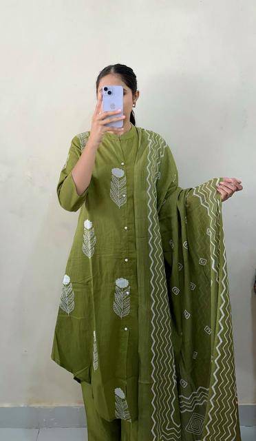 Janni 3pcs cotton Kurtis manufacturers and wholesalers in Surat