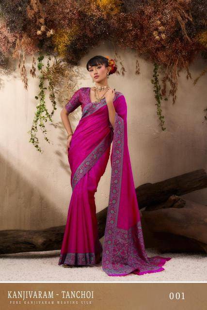 Rajtex kanjivaram tanchoi Designer sarees wholesale in India