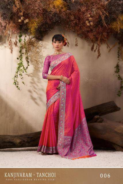 Rajtex kanjivaram tanchoi Designer sarees wholesale in India