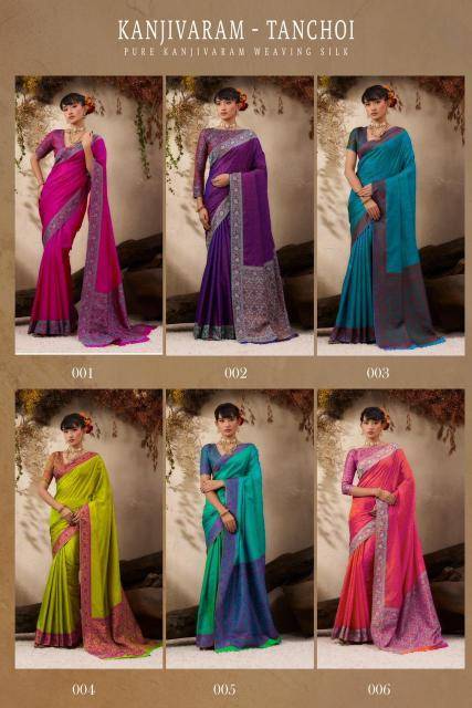 Rajtex kanjivaram tanchoi Designer sarees wholesale in India