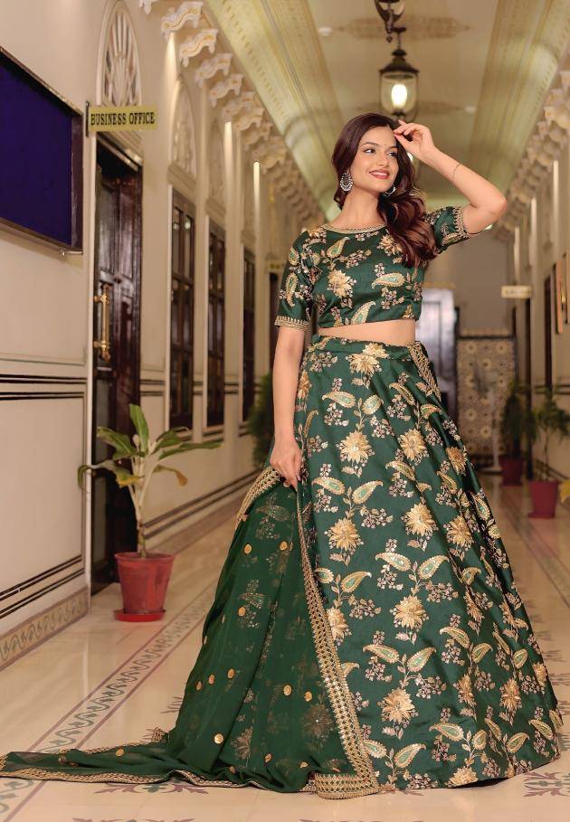 Zeel Clothing vol 30 Art silk Green Lehenga choli supplier Ahmedabad