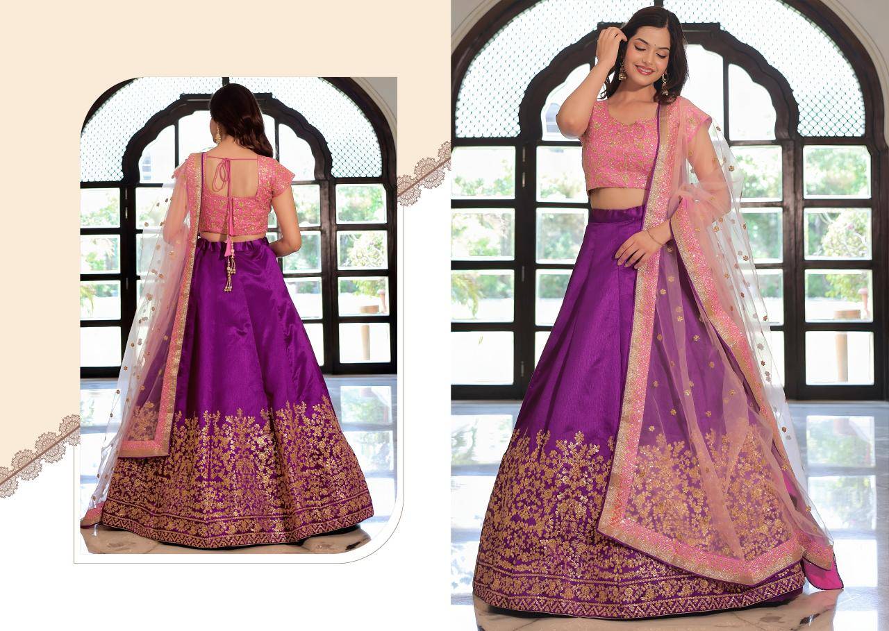 Zeel Clothing vol 30 Mulbery silk Purple Wholesale lehenga choli suppliers in Ahmedabad