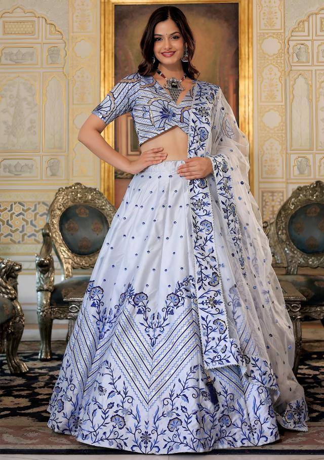 Zeel Clothing vol 30 Satin White Wholesale lehenga choli in Ahmedabad