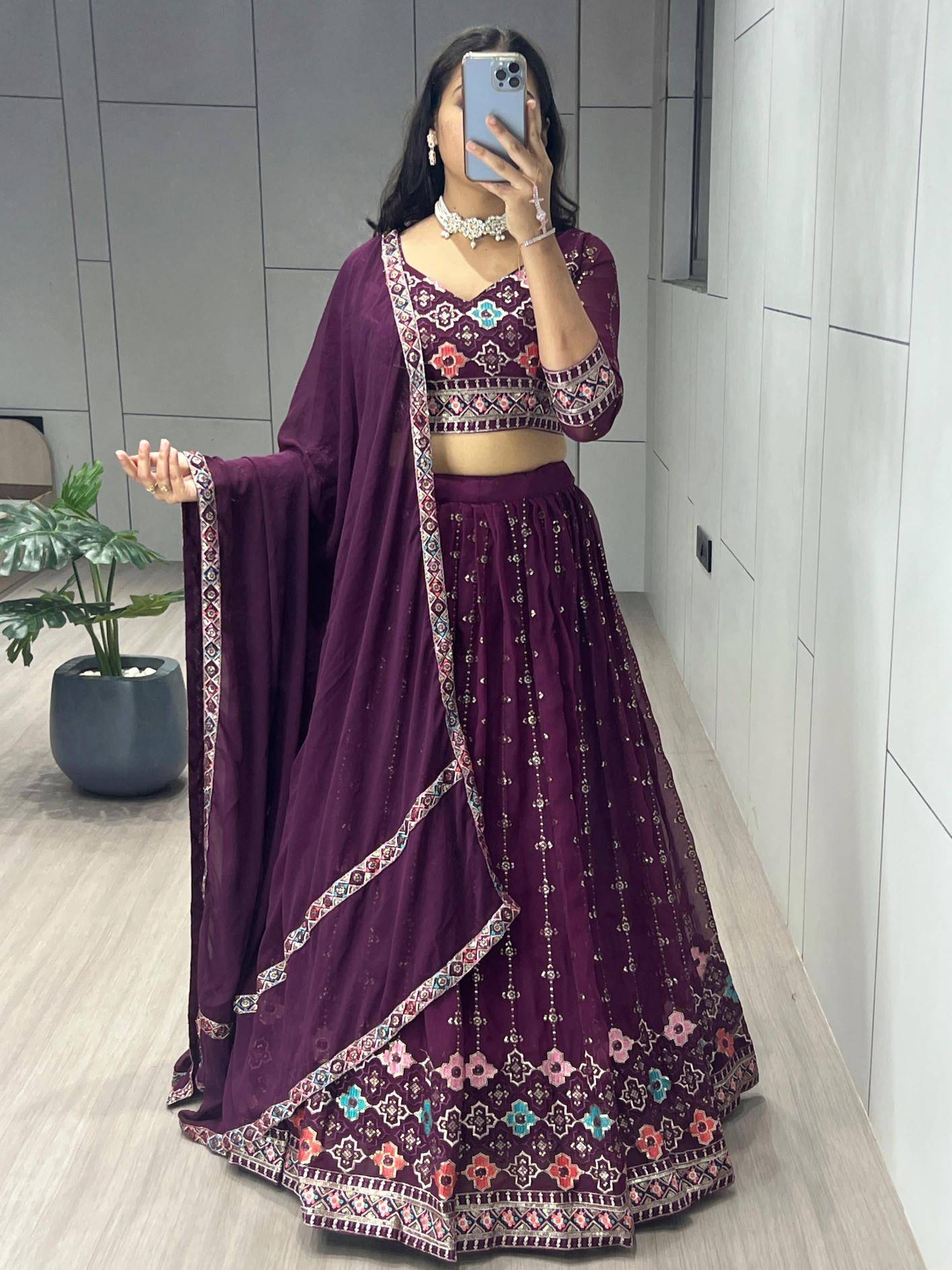 GRTN 9029 WIN Gorgette Traditional lehenga choli Ahmedabad