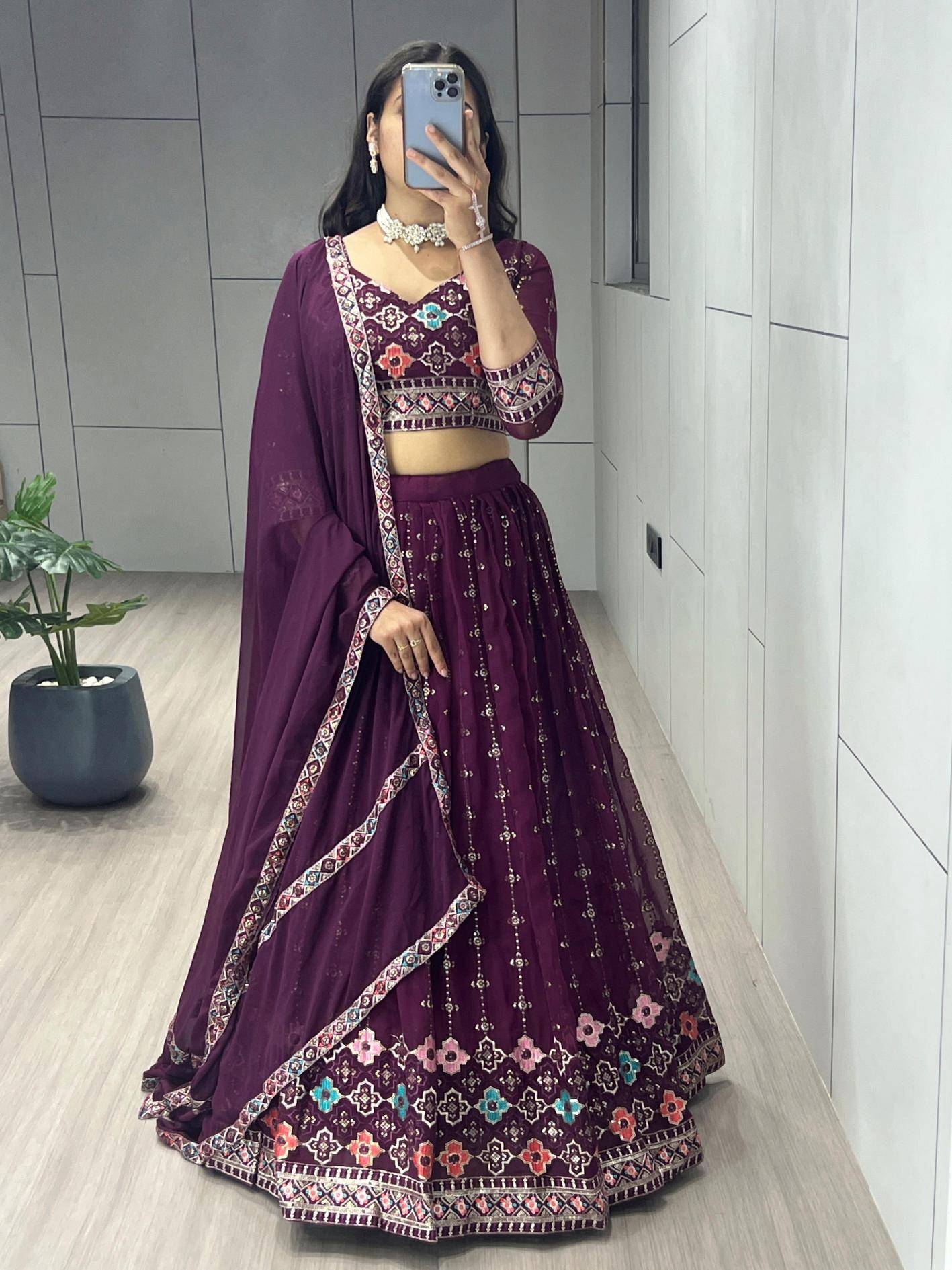 GRTN 9029 WIN Gorgette Traditional lehenga choli Ahmedabad