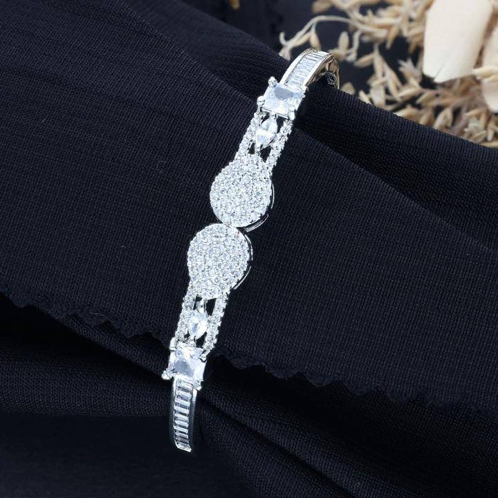 Anti tranish Silver-plated american diamond Bracelet 562 Artificial gold jewelry Mumbai