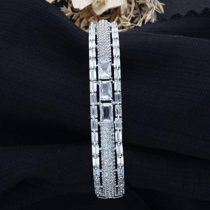 Anti tranish Silver-plated american diamond Bracelet 563 Artificial silver jewelry Mumbai
