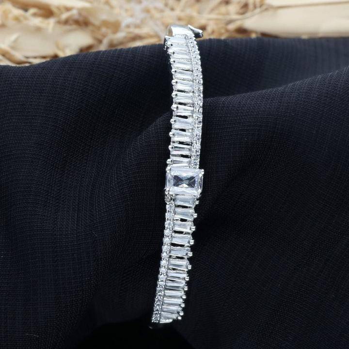 Anti tranish Silver-plated american diamond Bracelet 568  Artificial wedding jewelry Mumbai