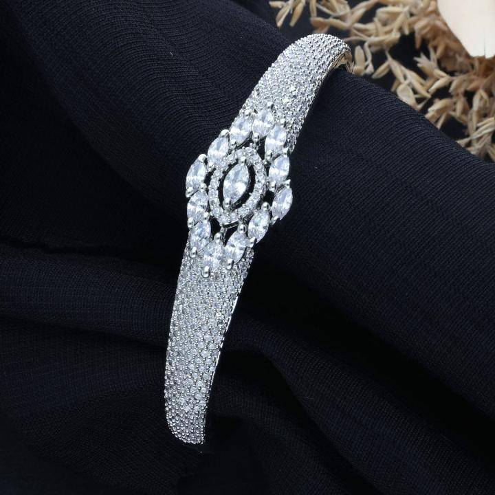 Anti tranish Silver-plated american diamond Bracelet 570 Delhi wholesale jewelry market