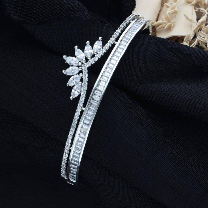 Anti tranish Silver-plated american diamond Bracelet 572 Artificial jewelry manufacturers in Delhi
