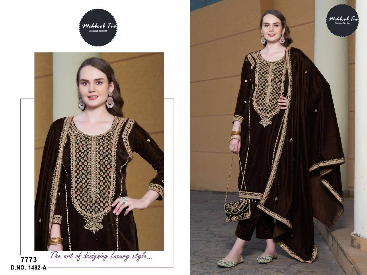 Karma mehbbob tex 1482 Surat wholesale salwar suits online