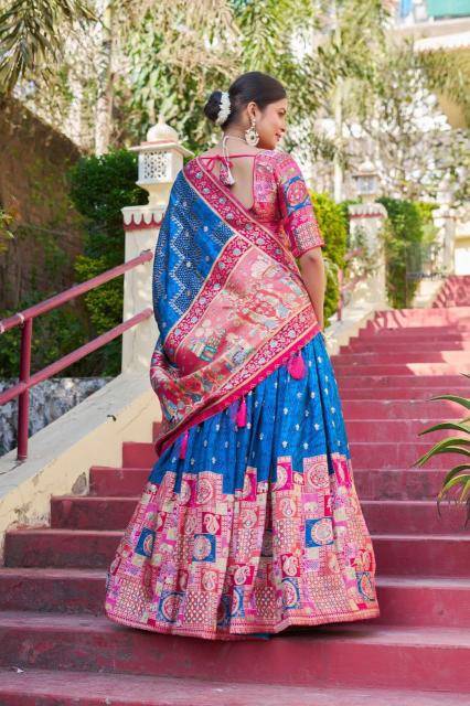 PRASANG 05 jecard viscose Sky Blue Fancy Lehenga Choli Wholesalers in Surat