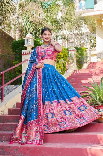 PRASANG 05 jecard viscose Sky Blue Fancy Lehenga Choli Wholesalers in Surat