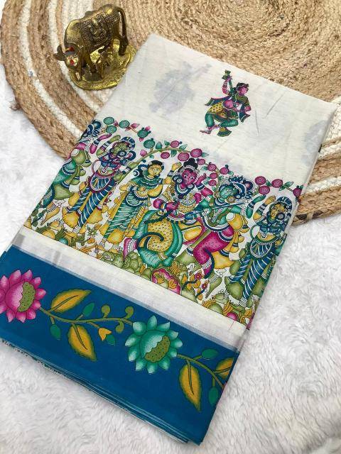 Malhar zuhi vol kalamkari Saree suppliers in India