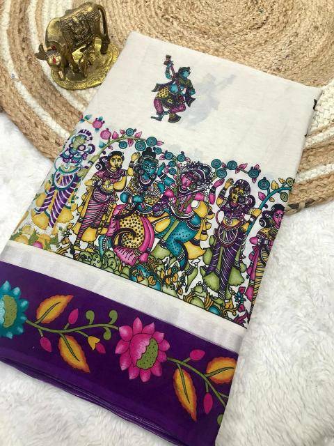 Malhar zuhi vol kalamkari Saree suppliers in India