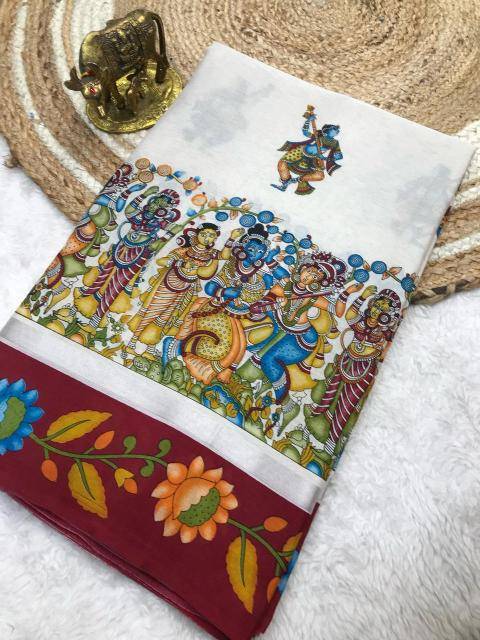 Malhar zuhi vol kalamkari Saree suppliers in India