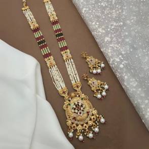 Long Necklace Set LNS020 Affordable imitation jewellery suppliers in Delhi