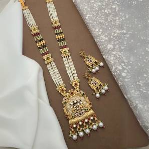 Long Necklace Set LNS025 Artificial diamond jewellery manufacturers in Delhi