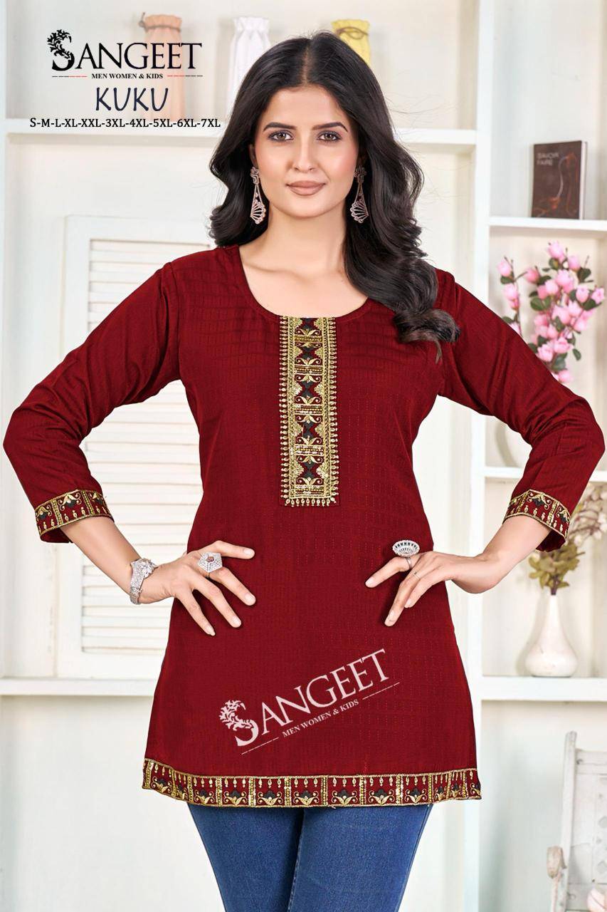 Sangeet kuku short tops Kurti manufacturer in Mumbai