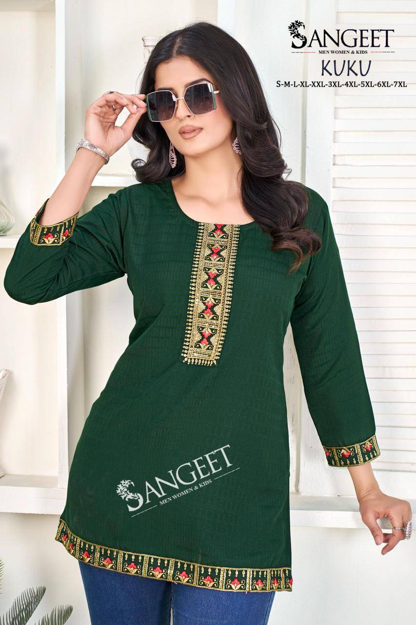 Sangeet kuku short tops Kurti manufacturer in Mumbai