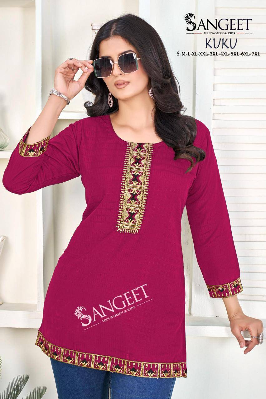 Sangeet kuku short tops Kurti manufacturer in Mumbai