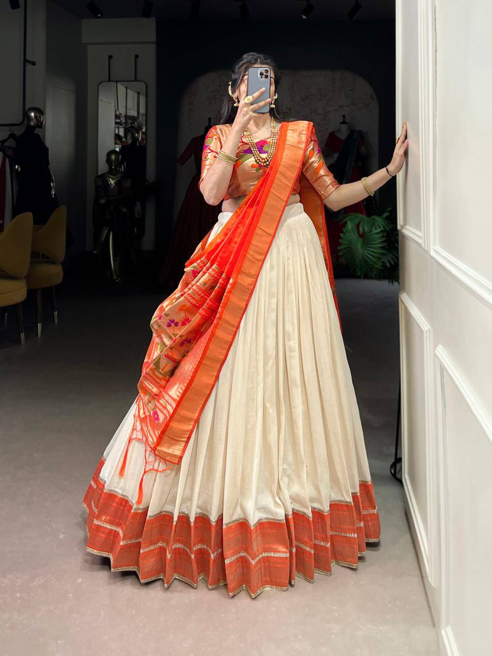 LNB 2007 Vichitra Silk WHT Wholesale designer Lehenga choli