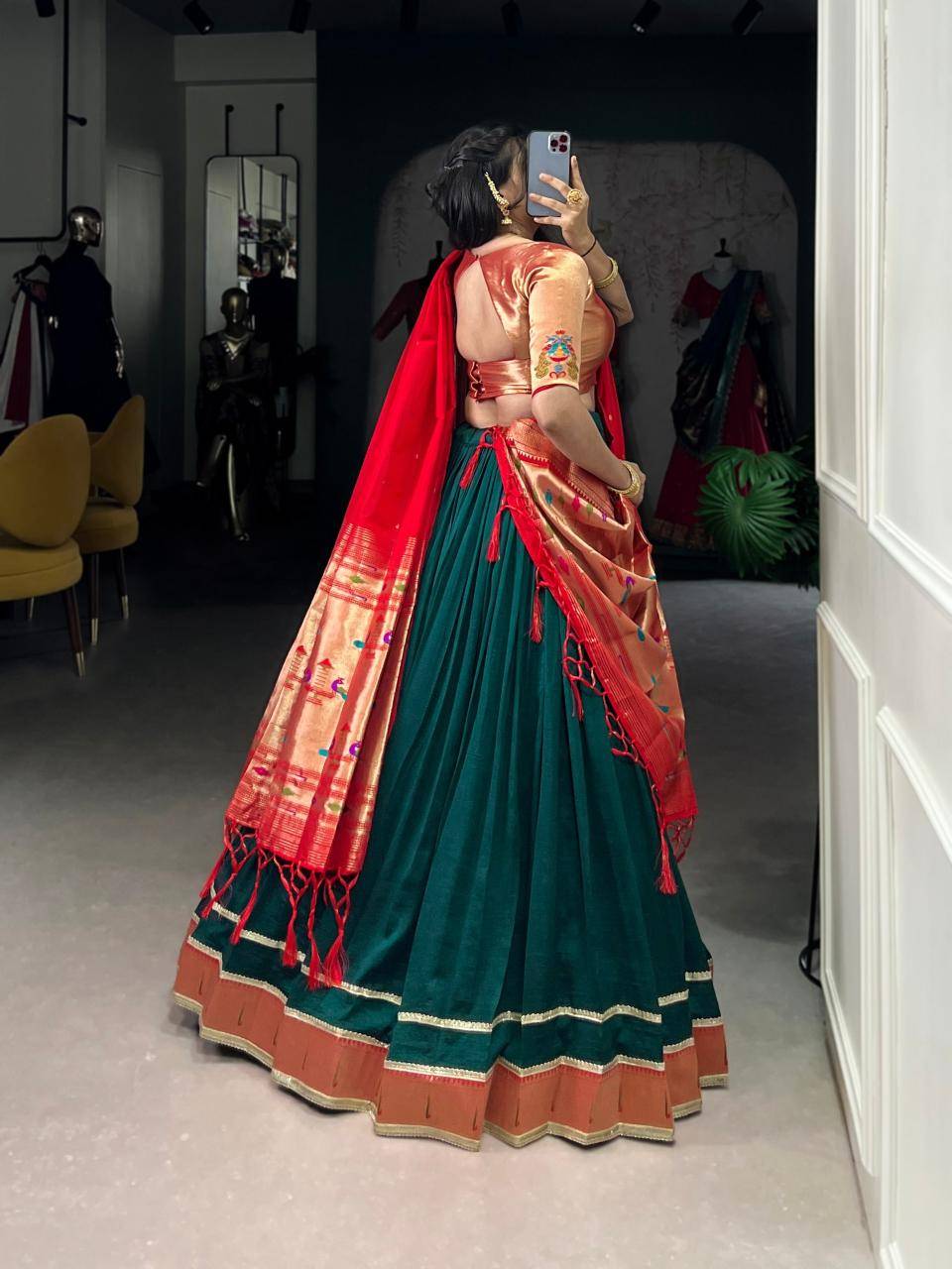 LNB 2007 Vichitra Silk GRN Bulk Lehenga choli supplier
