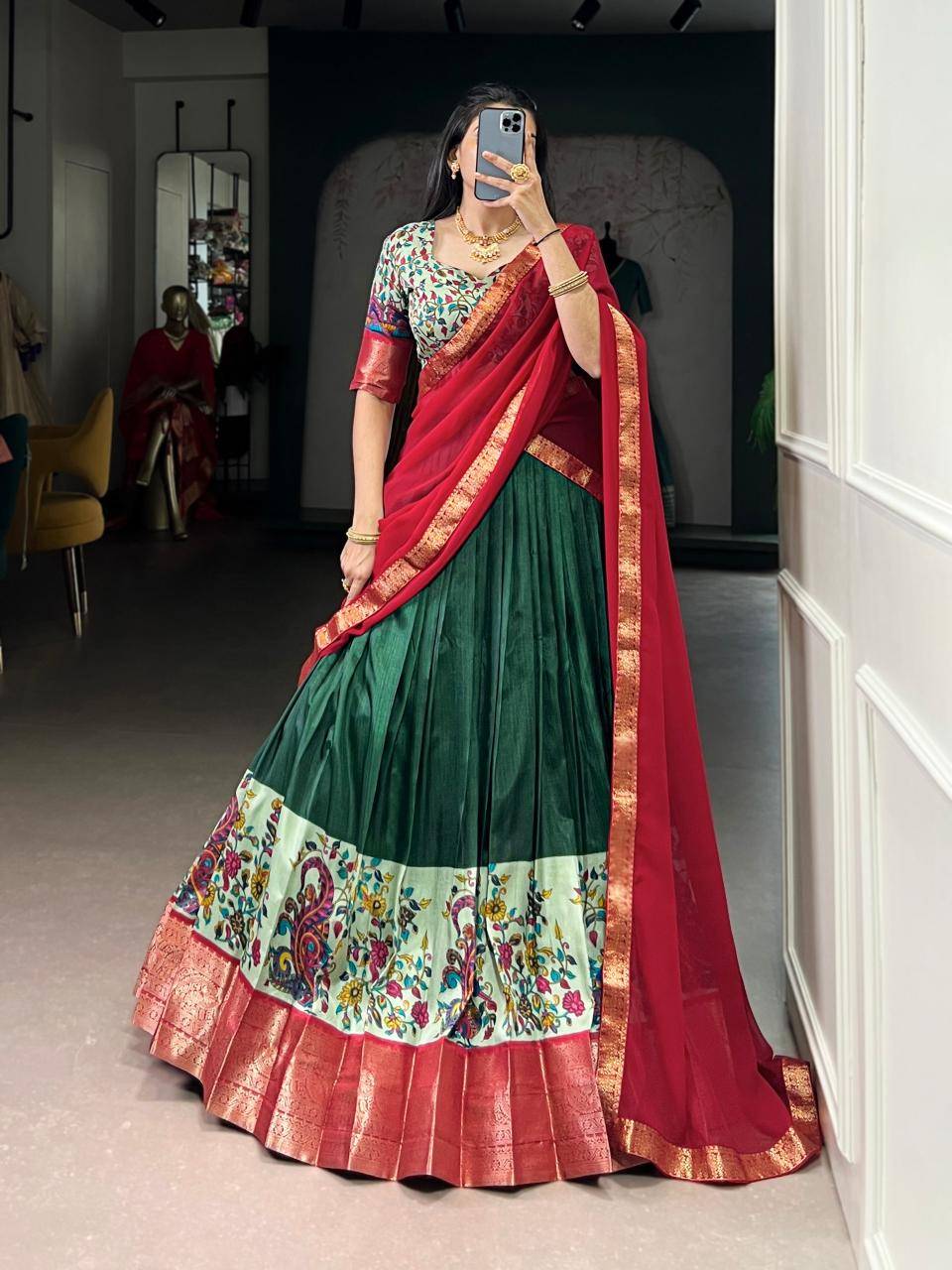 KRISHIKA Aastha Silk GRN Lehenga choli for wedding