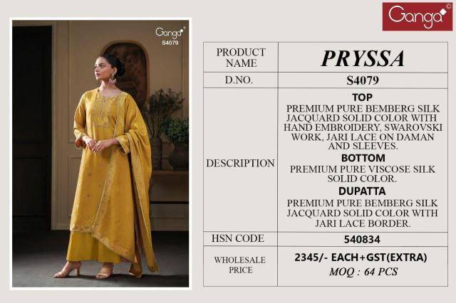 Ganga pryssa 4079 Printed dress material suppliers in Pune