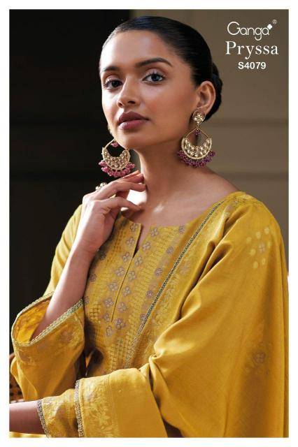 Ganga pryssa 4079 Printed dress material suppliers in Pune