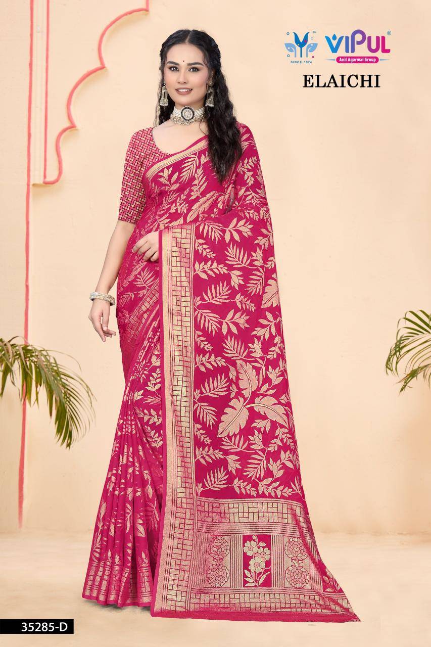 Vipul elaichi d.no 35285 Affordable Sarees online