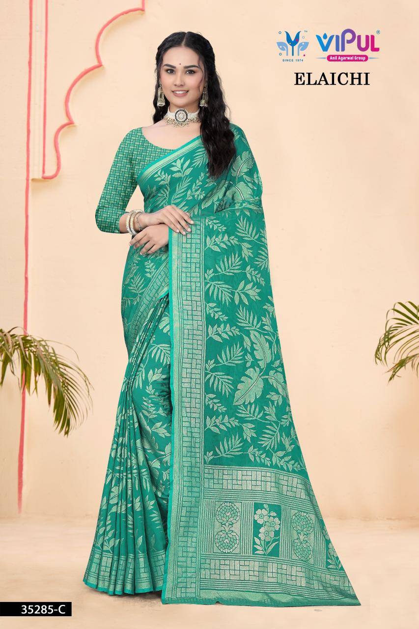 Vipul elaichi d.no 35285 Affordable Sarees online