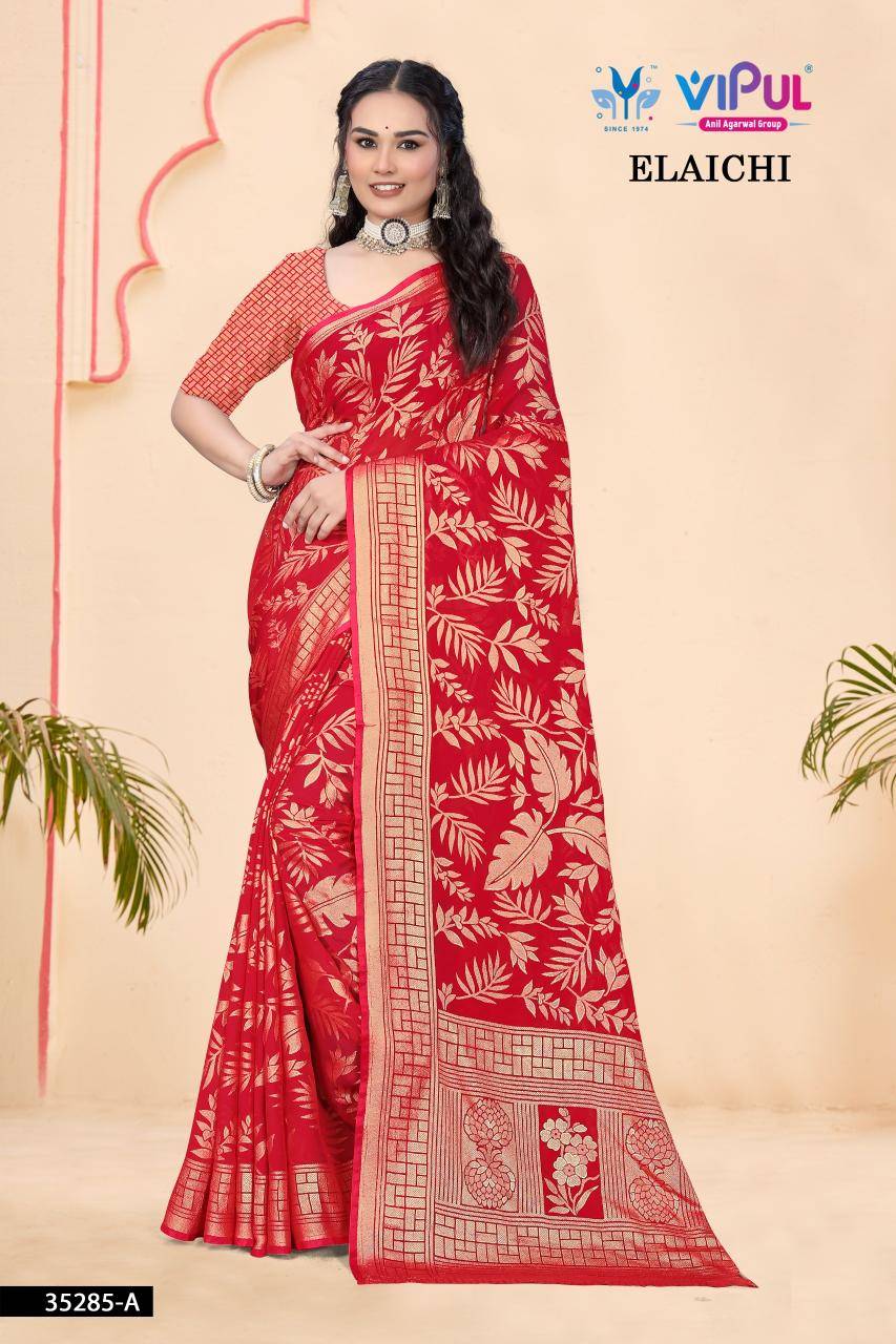 Vipul elaichi d.no 35285 Affordable Sarees online
