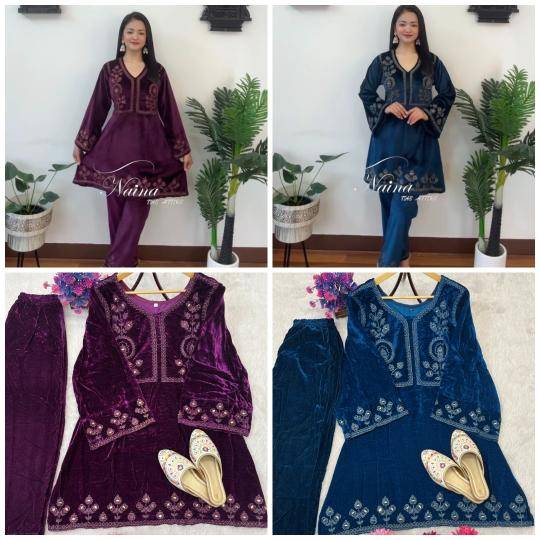 Sayba AC-7088 velvet coord set Ladies Kurtis wholesale in Hyderabad