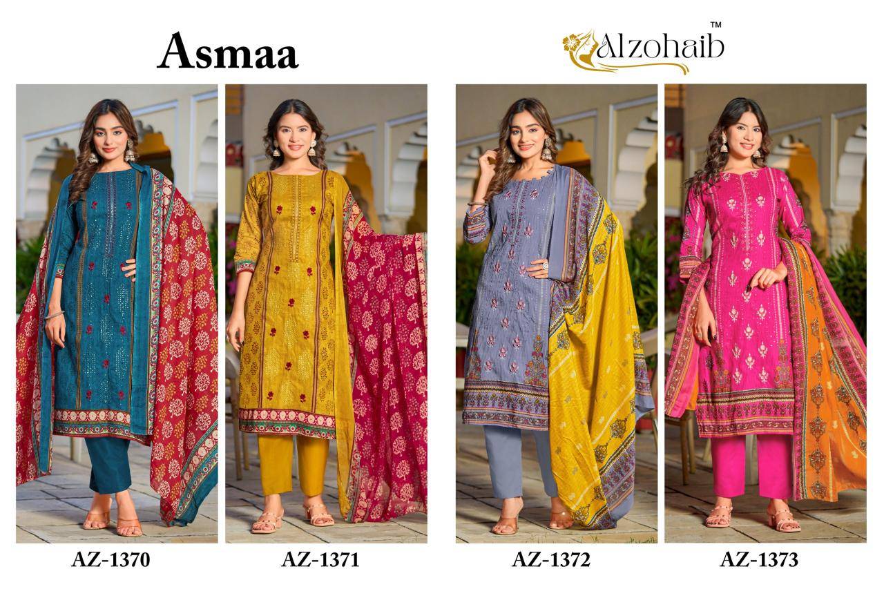 Alzohaib asmaa AZ-1370 to 1373 Bulk Salwar Kameez Suppliers in Kolkata