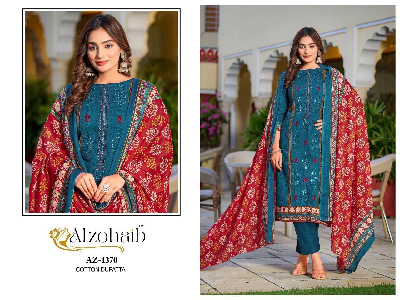 Alzohaib asmaa AZ-1370 to 1373 Bulk Salwar Kameez Suppliers in Kolkata