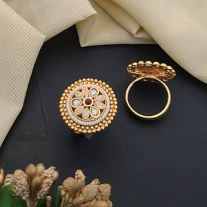 Adjustable Golden Rings GR007 Kolkata artificial jewellery market