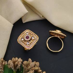 Adjustable Golden Rings GR010 Artificial jewellery online Kolkata