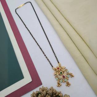 Mangalsutra With Double Chain MSD032 Imitation kundan jewellery supplier in Pune