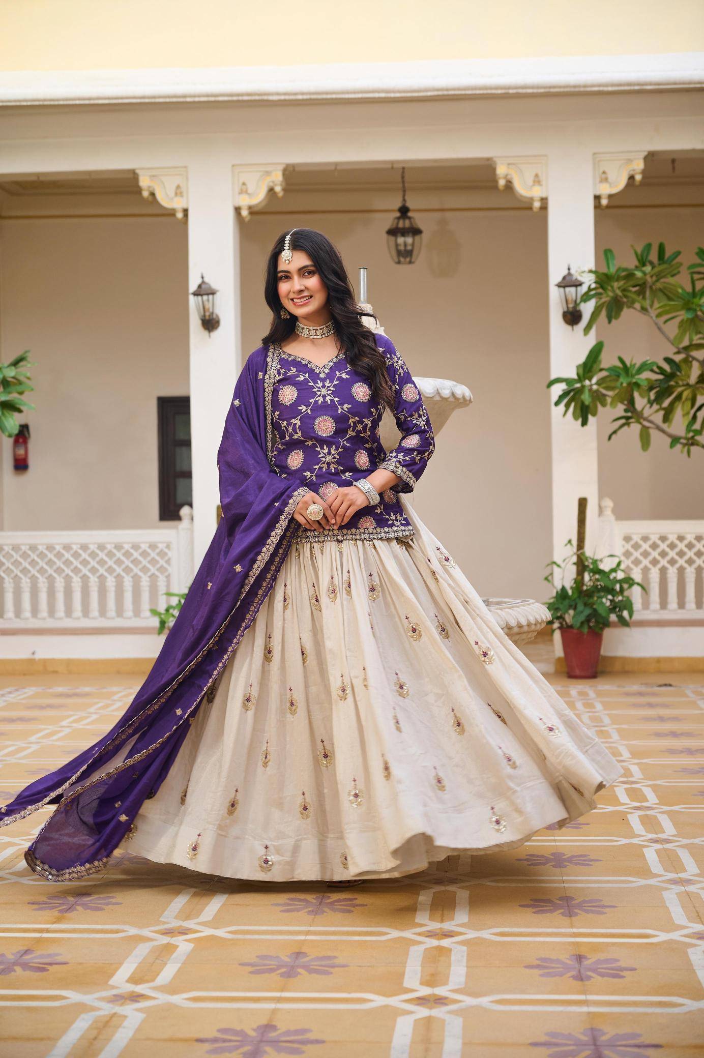 Ram-101 chinon Purple Traditional lehenga choli in Pune