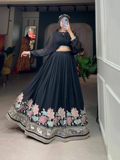 NNK 1117 BLK Co-ord set Georgette Plus size lehenga choli in Pune
