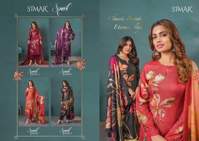 Glossy simar spark Indian dress material wholesale suppliers