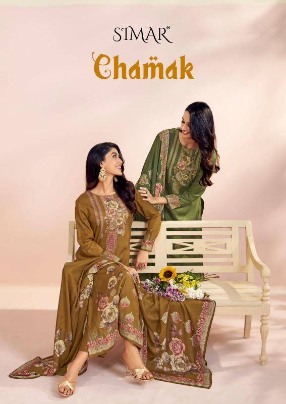 Glossy simar chamak Cotton dress material wholesale suppliers
