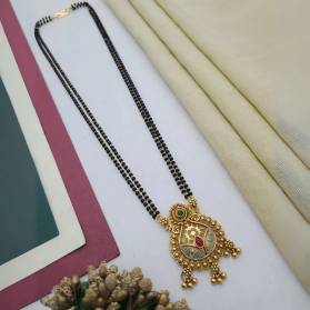 Mangalsutra With Double Chain MSD021 Artificial rings suppliers in Kolkata