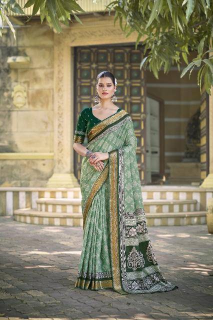 Lakhani cotton printed Indian saree manufacturers