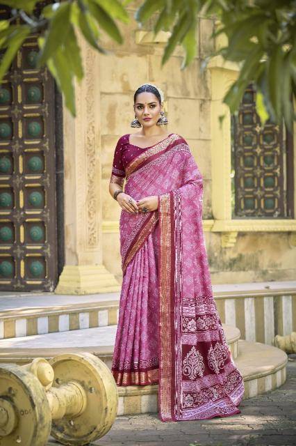 Lakhani cotton printed Indian saree manufacturers