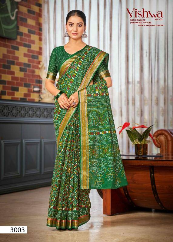 Lakhani cotton printed Indian saree manufacturers