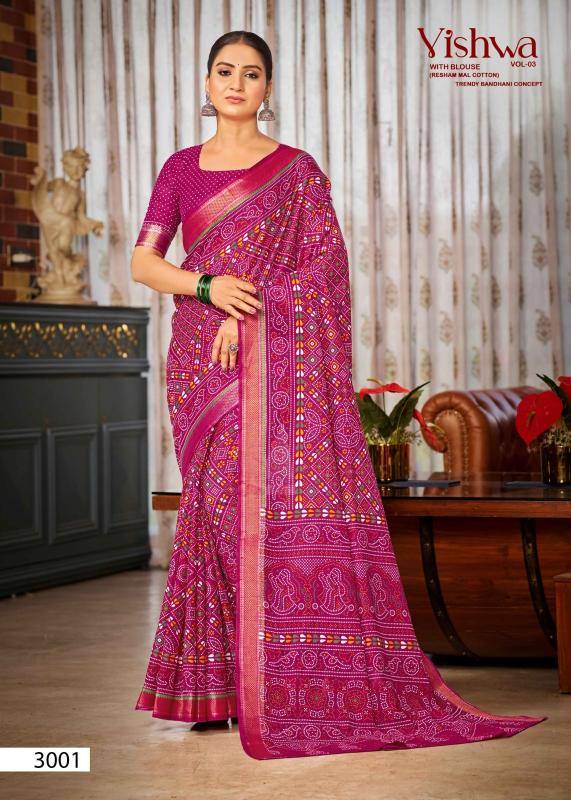 Lakhani cotton printed Indian saree manufacturers